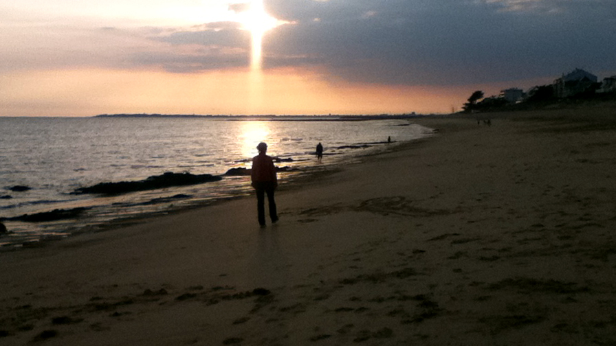 Walking on the beach